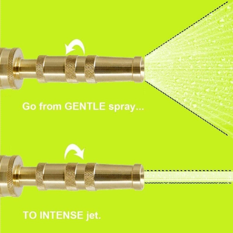 Solid Brass Garden Spray Nozzle 4" Adjustable Twist Water Hose Nozzle gallery