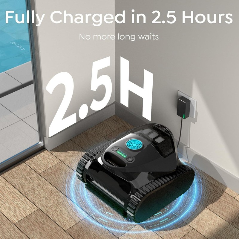 Cordless Robotic Pool Cleaner, Wall & Waterline Cleaning, 150Min,Strong Suction gallery