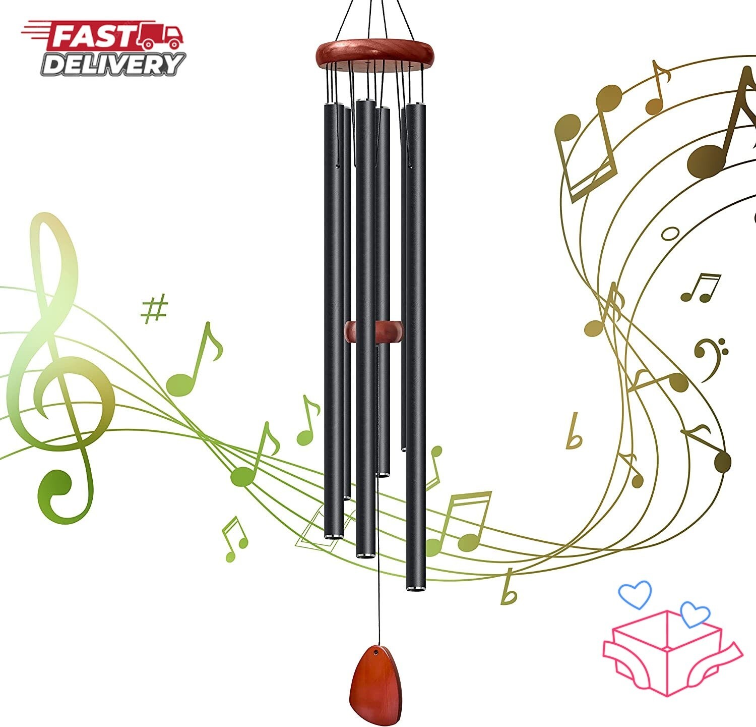 Large Deep Resonance Serenity Wind Chimes Metal Deep Tone Outdoor Home Decor Use gallery