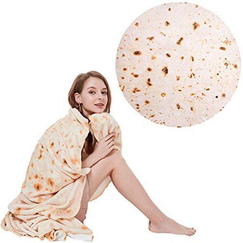 70X70 Inches Soft Flannel Burrito Tortilla Blanket Round Throws Tortilla Blanket gallery