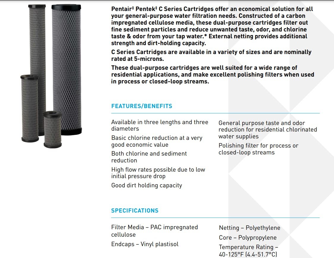 Silver Potable Water Filter Cartridge for 20 Standard Housings 10000 Gallon C... gallery