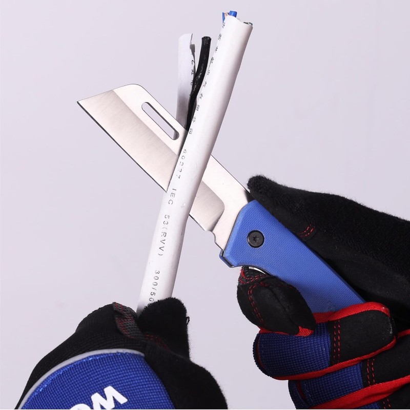 WORKPRO Electrician & Folding Pocket Knife with Stainless Plain Edge G10 Handle gallery