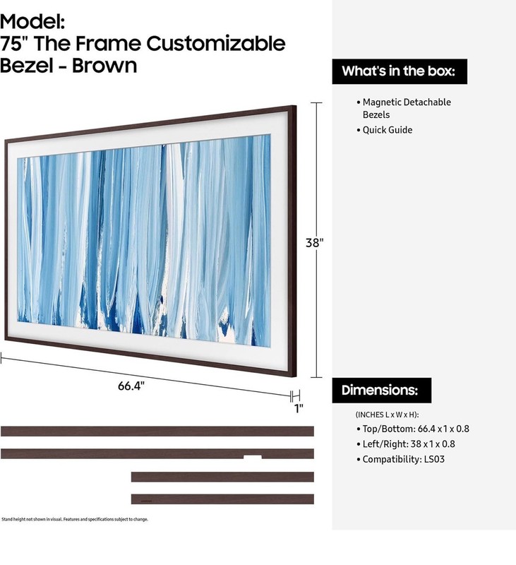 Samsung 75" The Frame Customizable Bezel - Modern Brown gallery