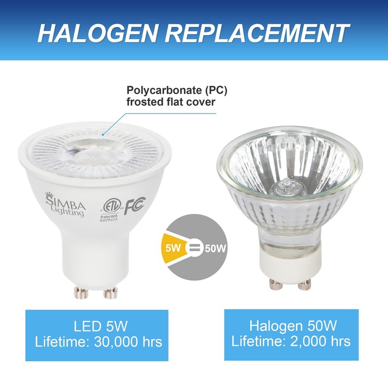 [6 Pack] Simba Lighting® LED GU10 5W Non-Dimmable 50W Replacement Bulb 5000K gallery