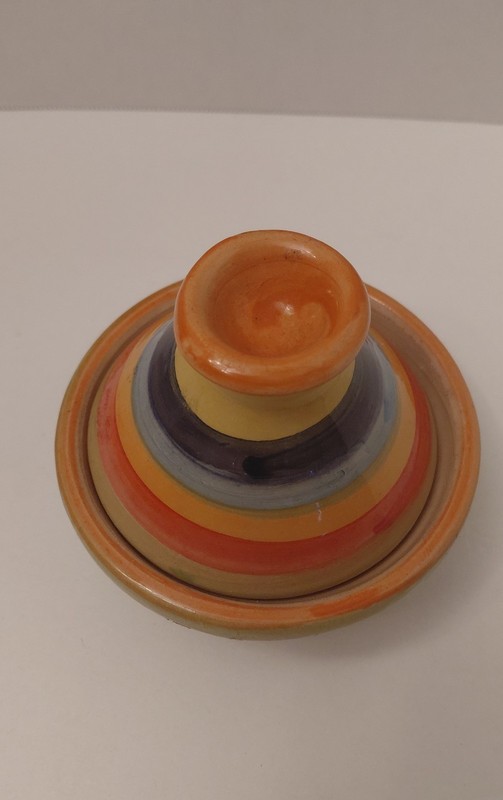 Moroccan Mini Tagine Spice Holder Multi Color Painted Ceramic 3” gallery