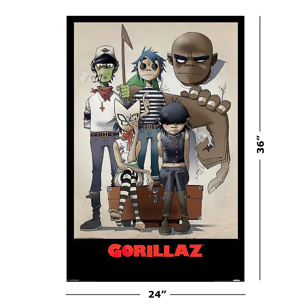 Gorillaz - Music Poster (All Here - The Gang / Comic Characters) (Size 24 X 36") gallery