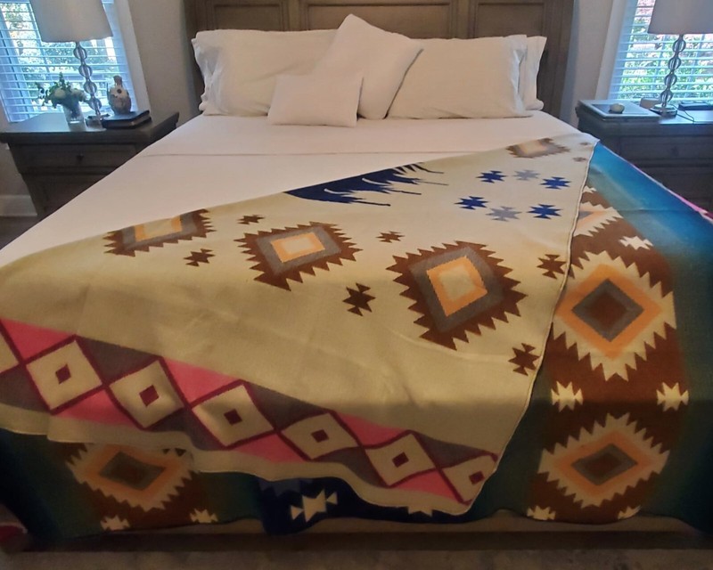 KING SIZE & WARM ALPACA WOOL,MULTICOLOR BLANKET ECUADOR THROW 74,8x91,33 in gallery