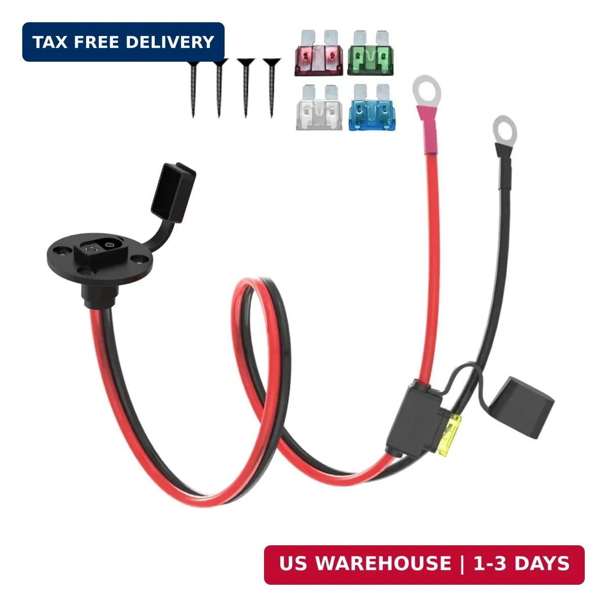 ELFCULB 2FT 10AWG SAE Power Socket Sidewall Port to O Ring Connecters Extension gallery