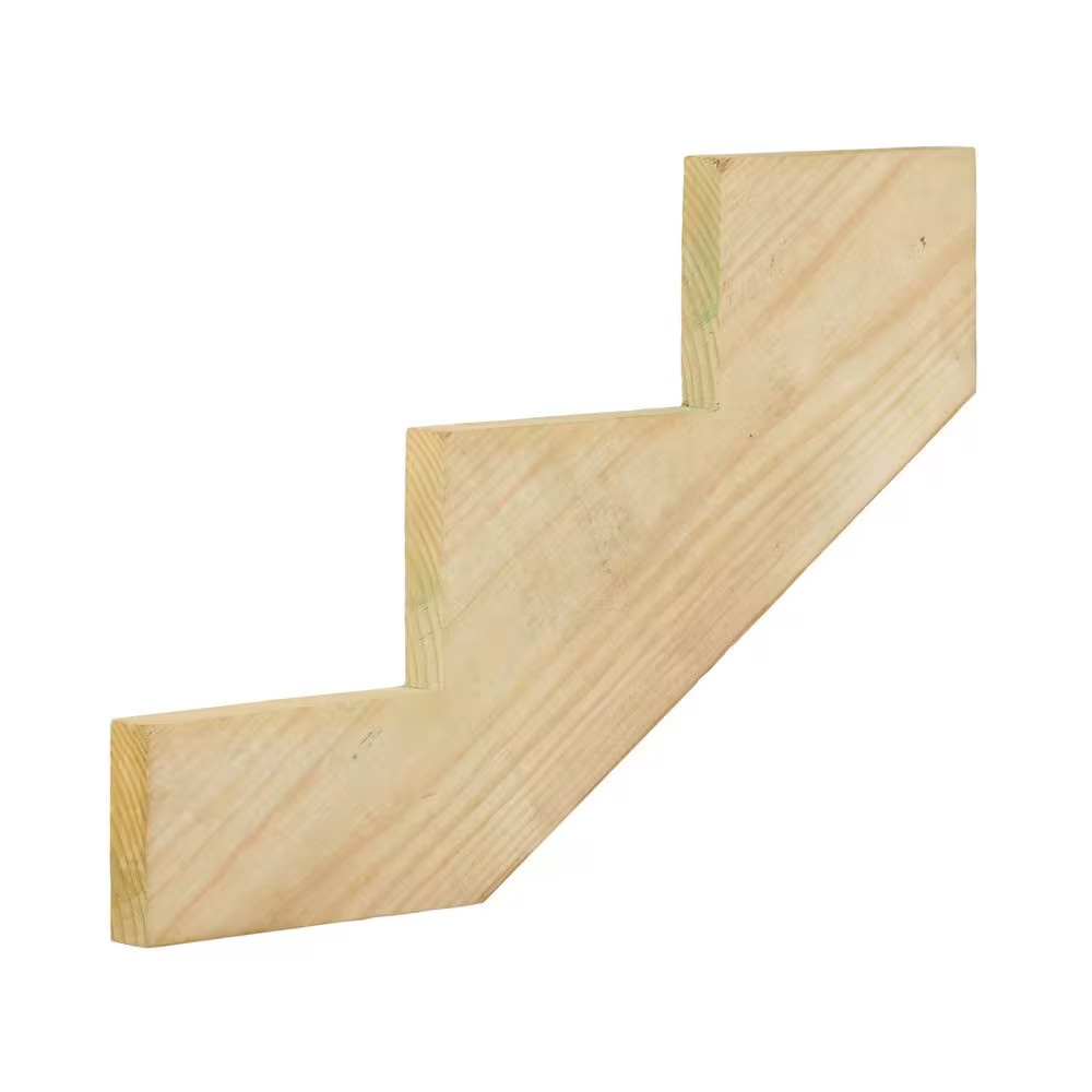 3-Step Ground Contact Pressure-Treated Pine Stair Stringer gallery