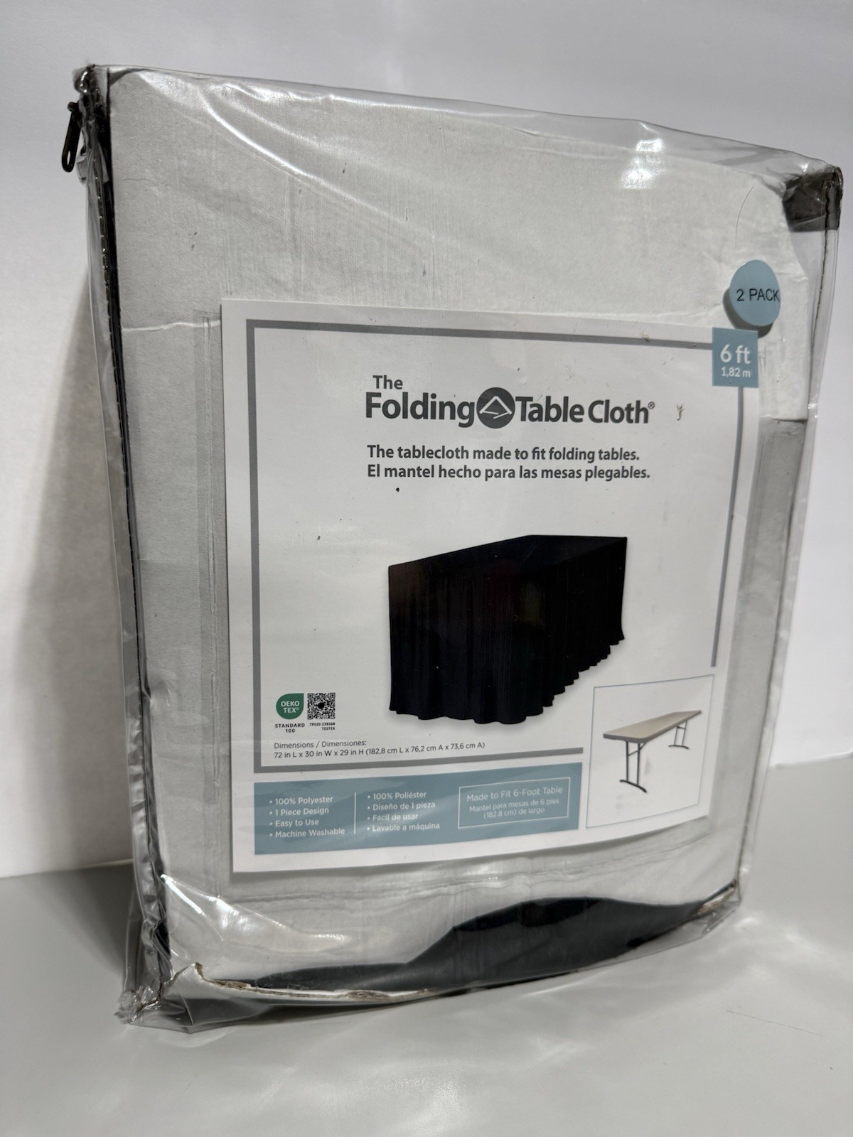 Rectangular Table Cloth, 2-pack 72” L x 30” W x 29” H Black gallery