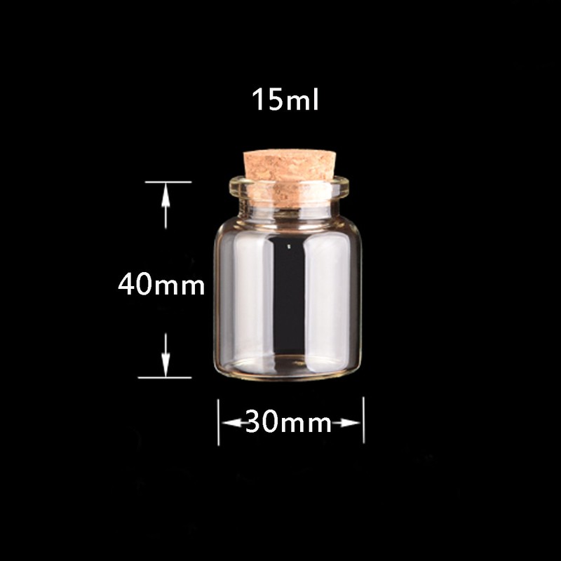 20pcs 30mm Transparent Multi Purpose Mini Empty Jars Glass with Corks Bottles gallery