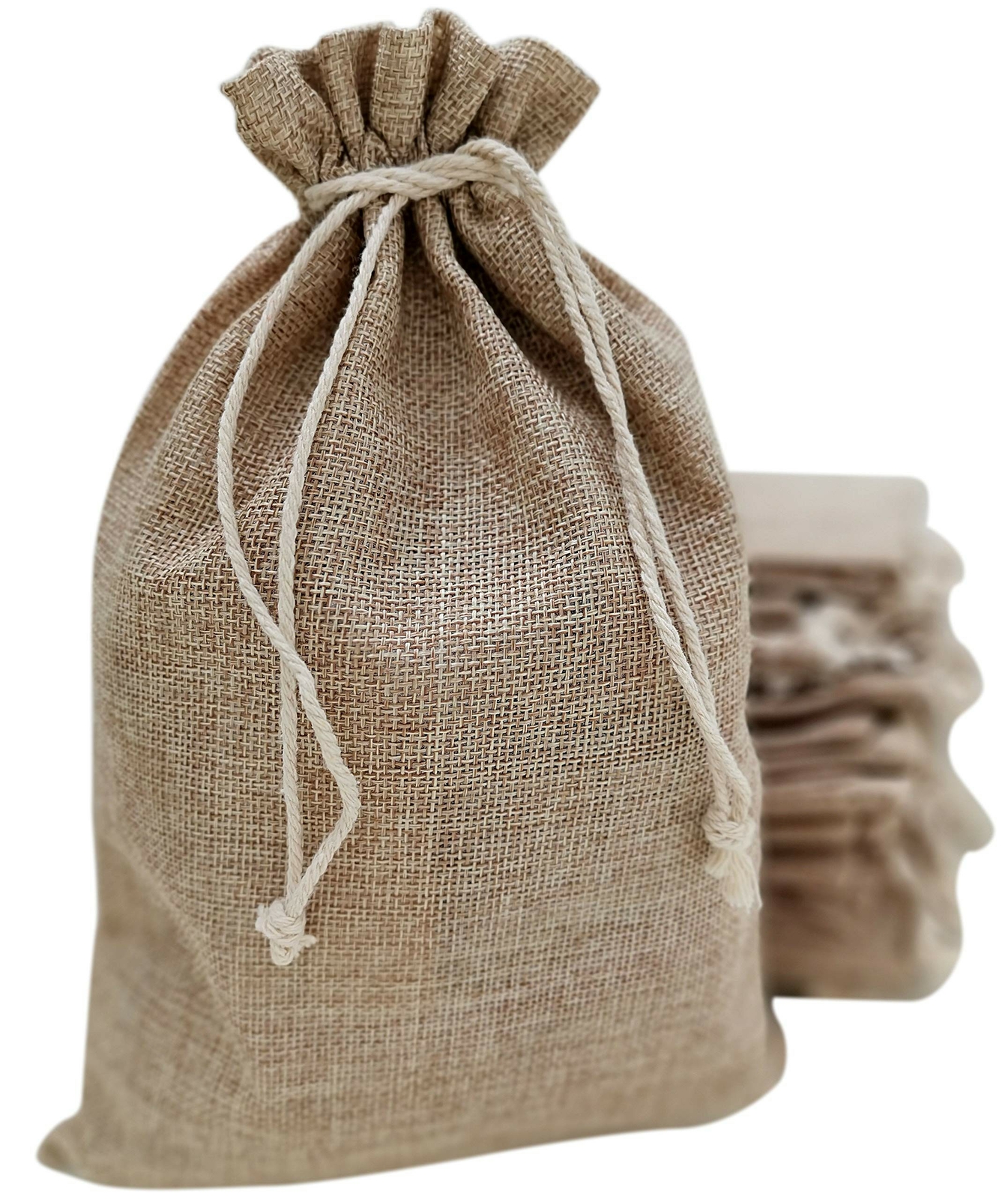25 Burlap Bags with Drawstring 8x12 Inch - Reusable Grocery, Household, Kitch... gallery