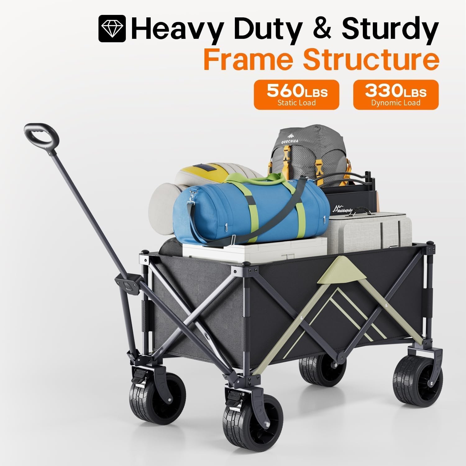 Wagons Carts Foldable,Wagon with Table Top,Beach Wagon with Big Wheels for Sand, gallery
