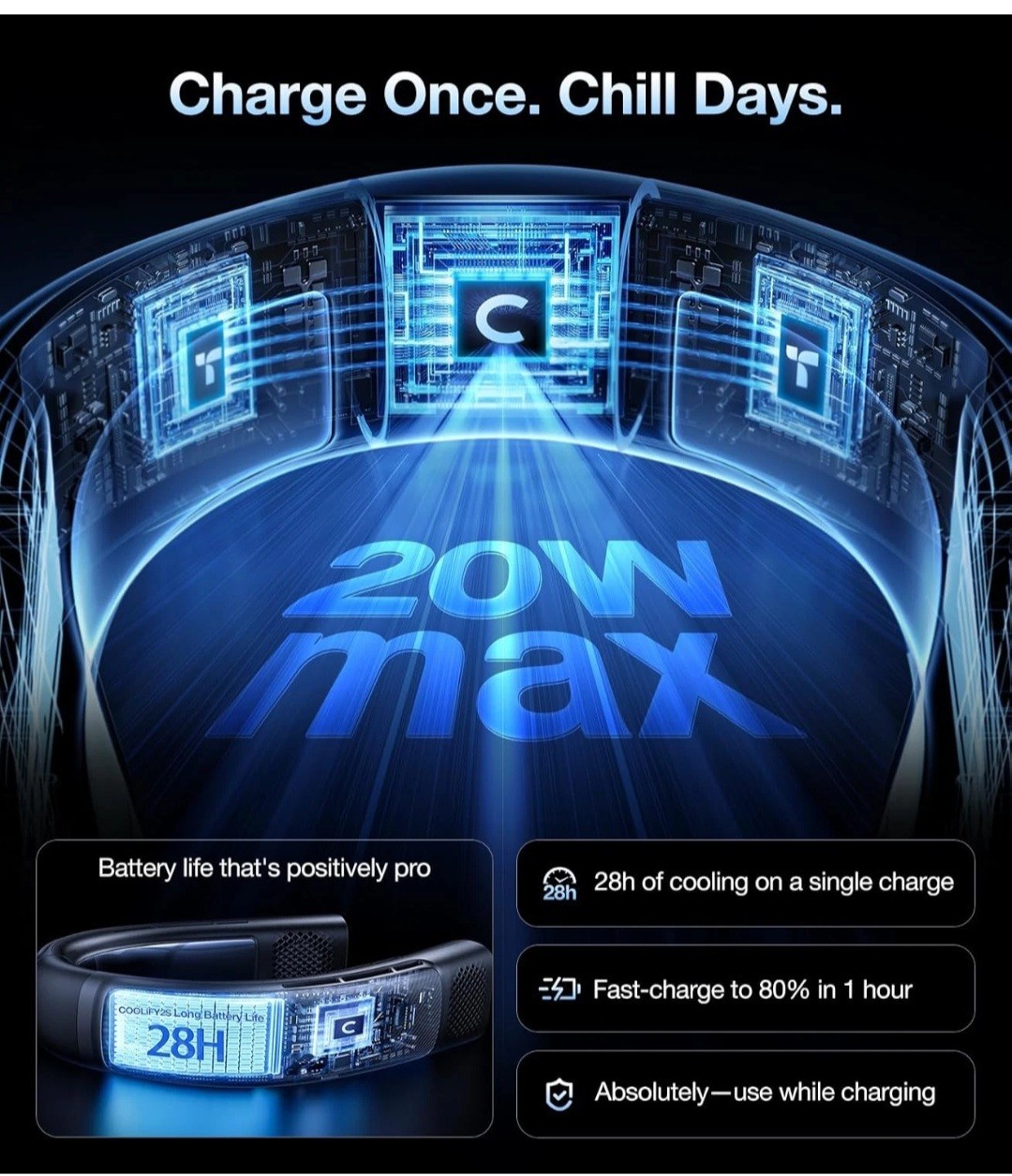 TORRAS Coolify 2S Neck Fan [2025 Upgraded], 28H Extended Battery Life, Neck Fans gallery