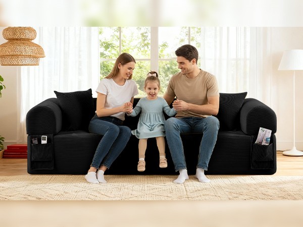 2 in 1 Folding Convertible Sofa Bed, Boneless Compression Sofa with Side Pocket gallery