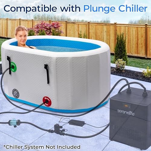 SereneLife Inflatable Cold Plunge Tub Ice Bath One Person Ice Bath Tub - White gallery