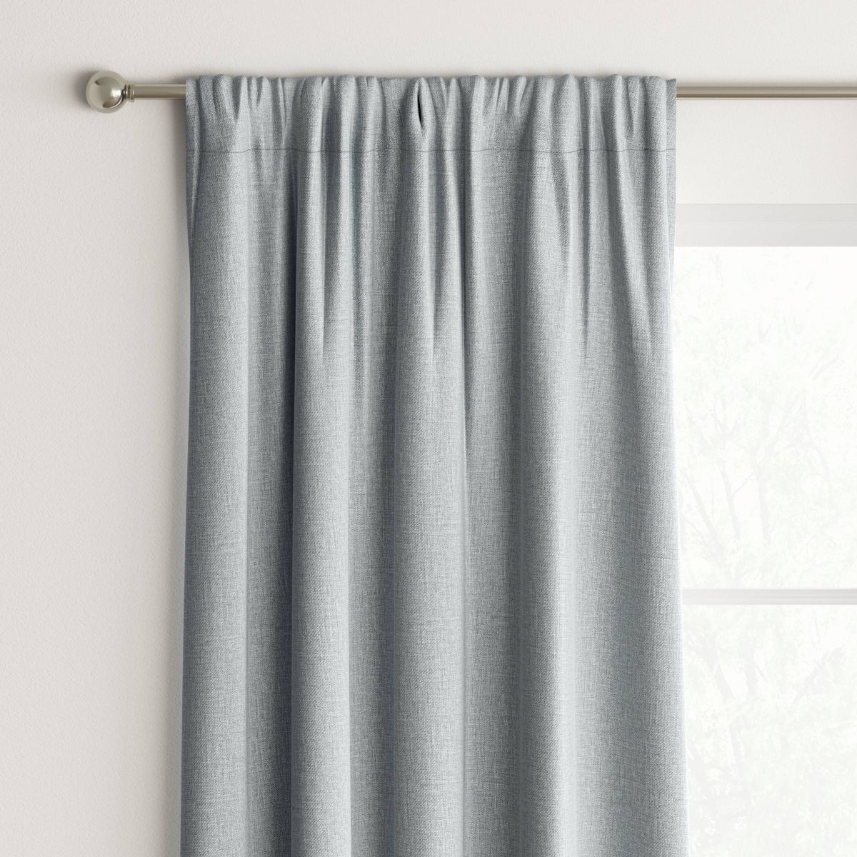 1pc Room Darkening Heathered Window Curtain Panel gallery