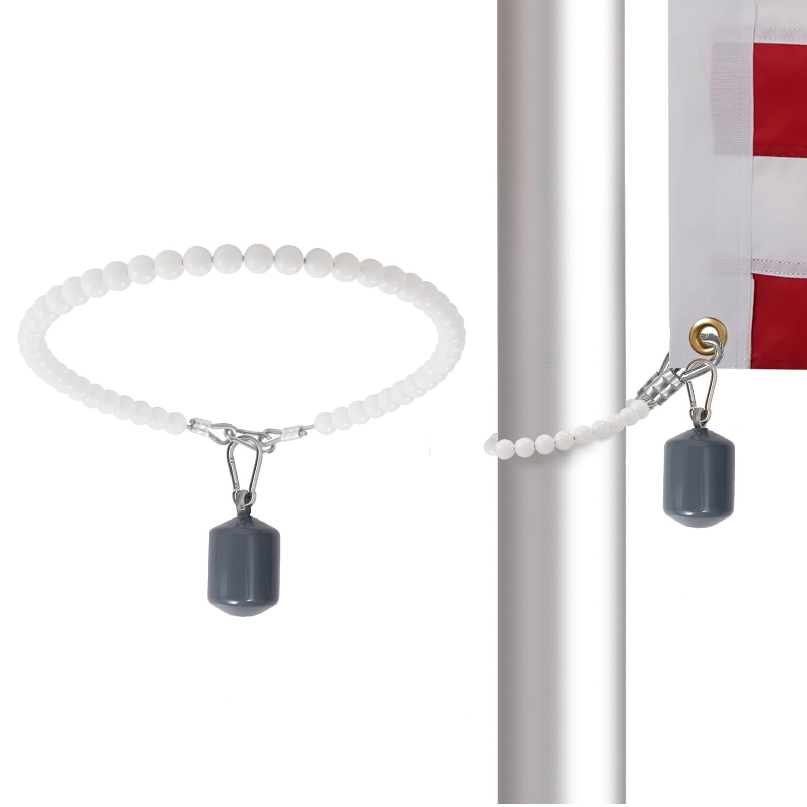 Flag Weights 3 LB and Flag Pole Beaded Retainer Ring Counterweight Kit gallery