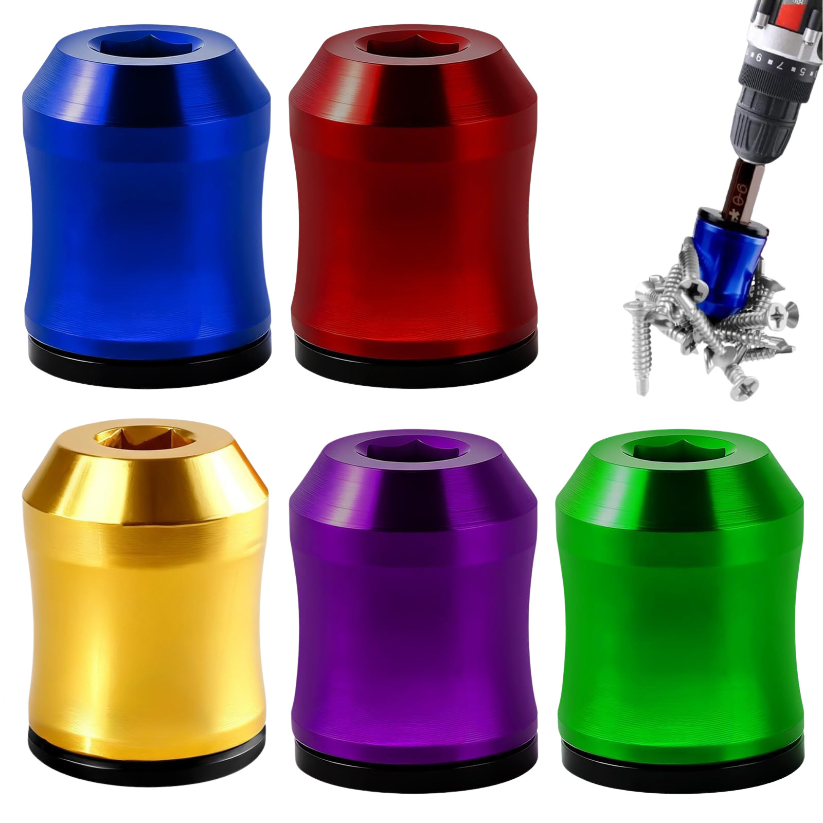 5Pcs Strong Magnetic Screw Ring, Universal Magnetic Screw Holder for Drill gallery