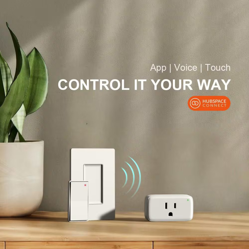 Smart Remote Rocker Switch with Bluetooth, No-Hub Required, Battery Powered, Whi gallery