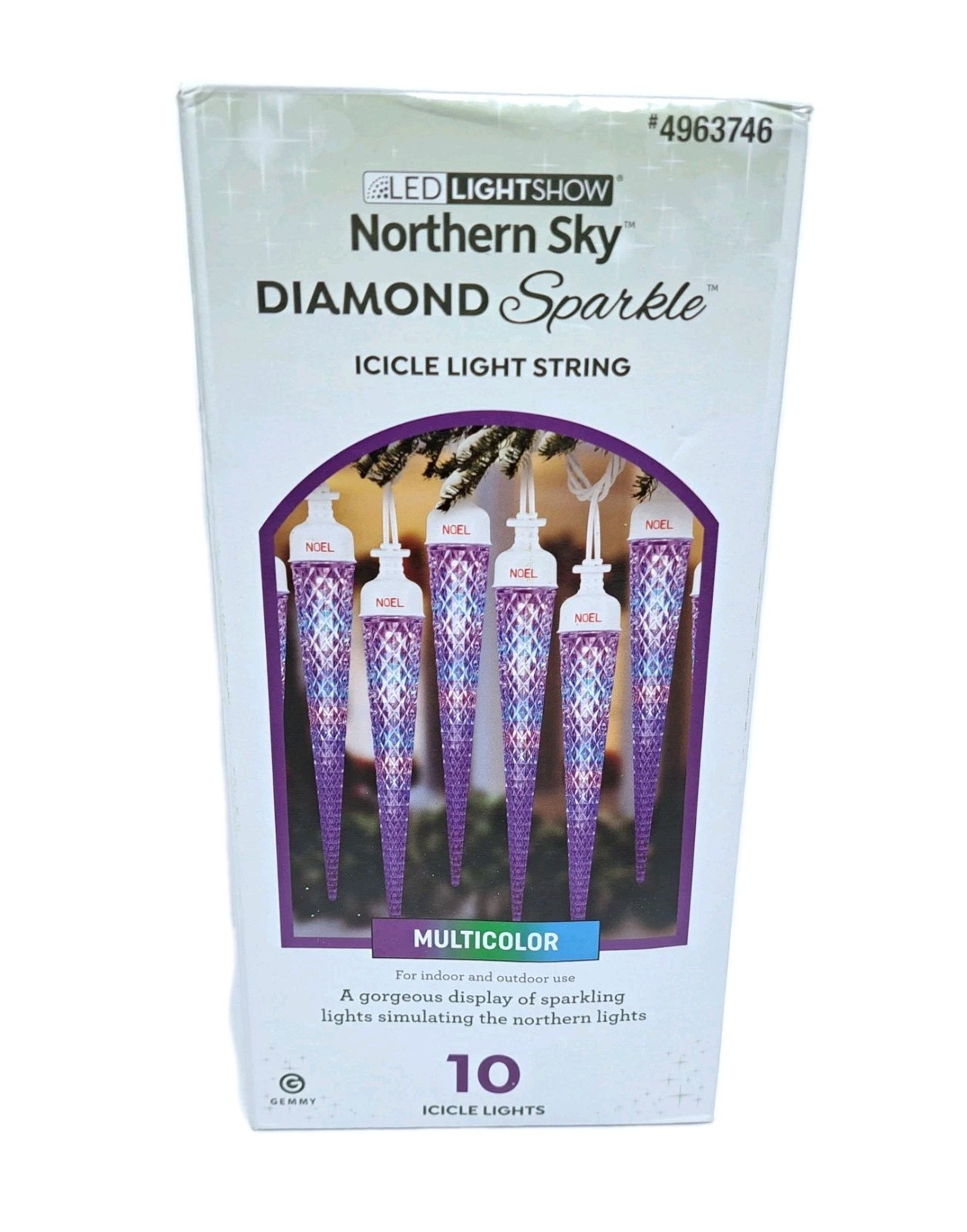 Gemmy LED Lightshow 10 CT Northern Sky Diamond Sparkle Icicle Multicolor Lights gallery