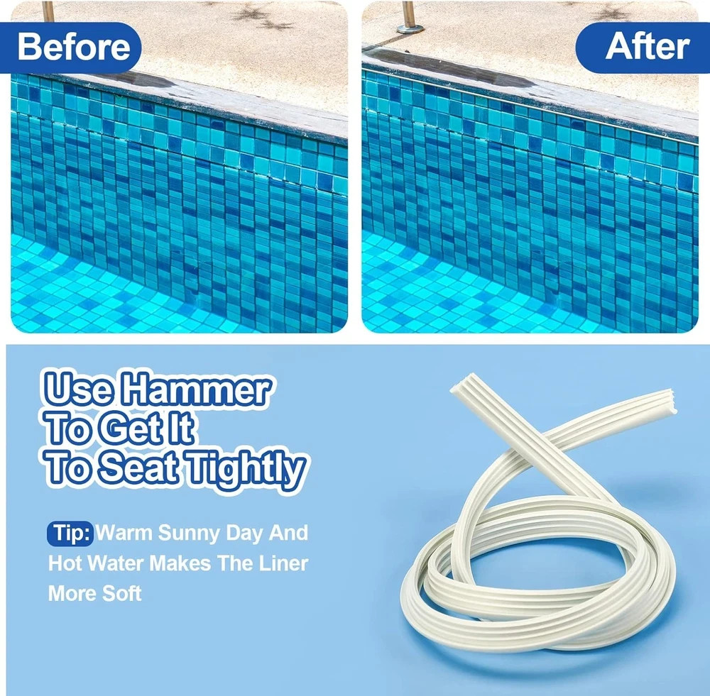 180 Ft Swimming Pool Liner Lock Roll Pool Bead Lock White Pool Liner Bead Wedge gallery