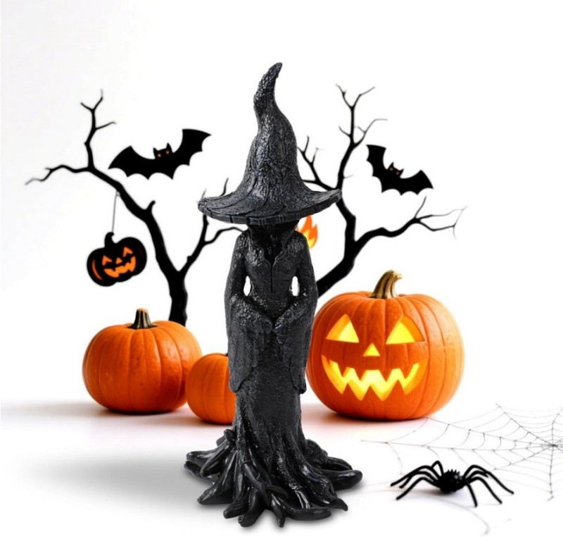 1 Pack Cracker Barrel Tree Witch Statue 2025 30 cm Halloween Decor - New in Box gallery