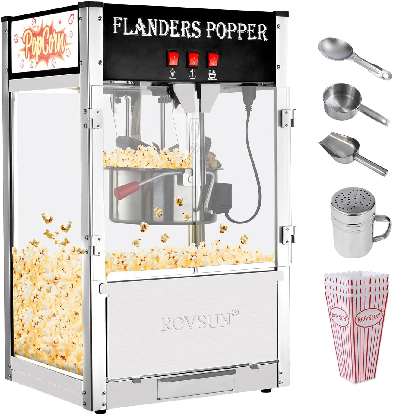 ROVSUN Commercial Popcorn Machine w/16 Oz Kettle, Countertop Popcorn Maker 1600W gallery