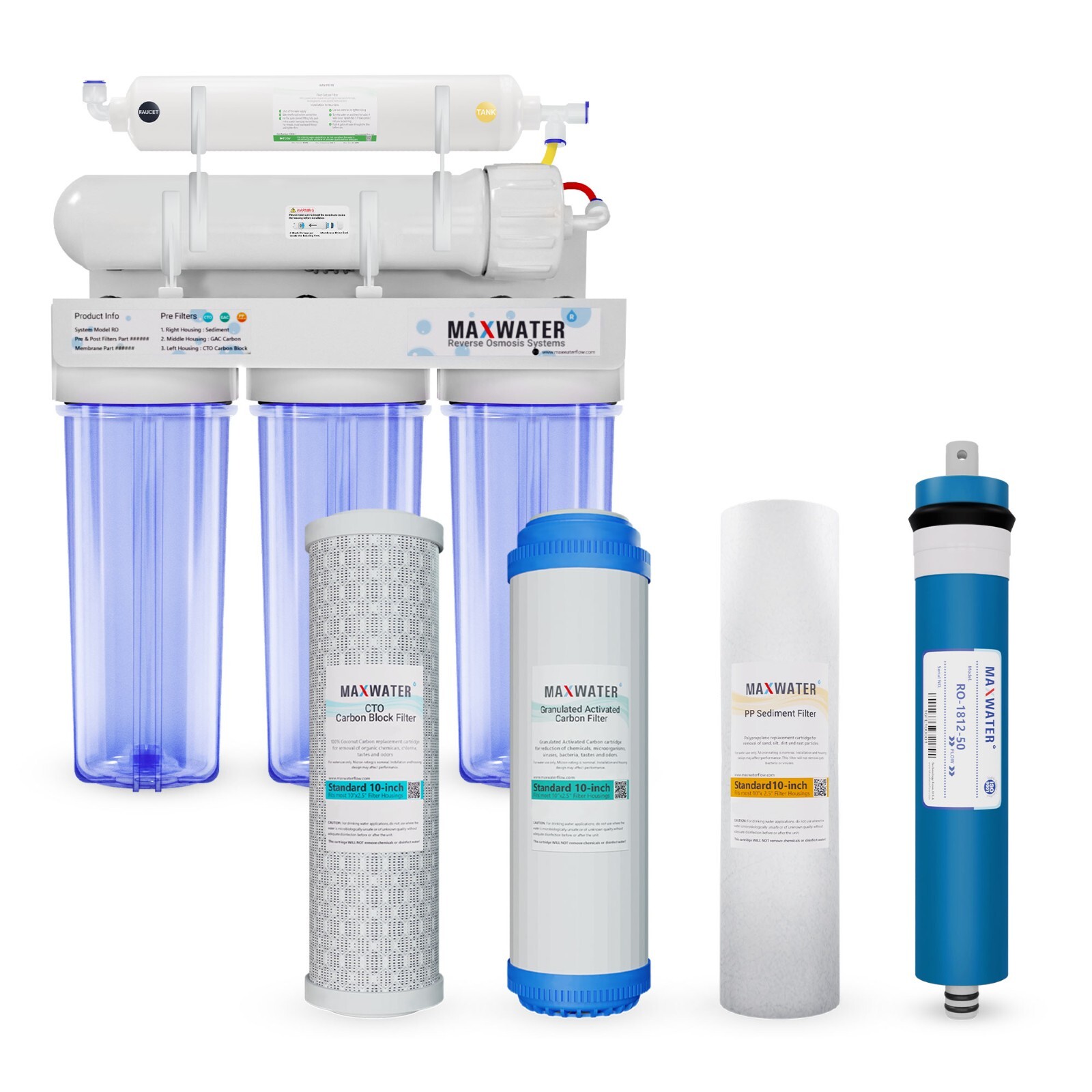 5 Stage Drinking Reverse Osmosis System with 5 filters / without tank and faucet gallery