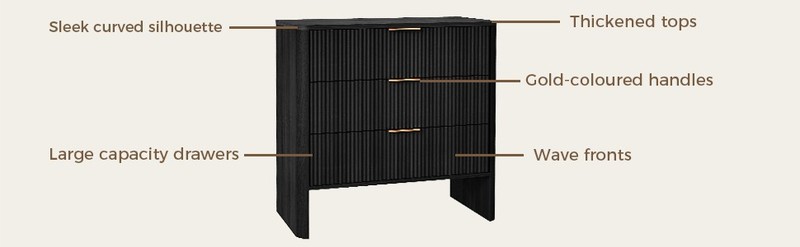 Modern Wavy Pattern Drawer Cabinet For Bedroom Hallway gallery