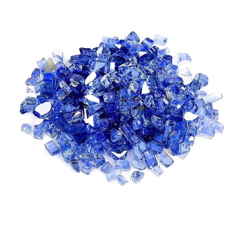 3.5 lb Fire Reflective Fireplace Glass Stone for Fire Pit Table, Cobalt Blue gallery