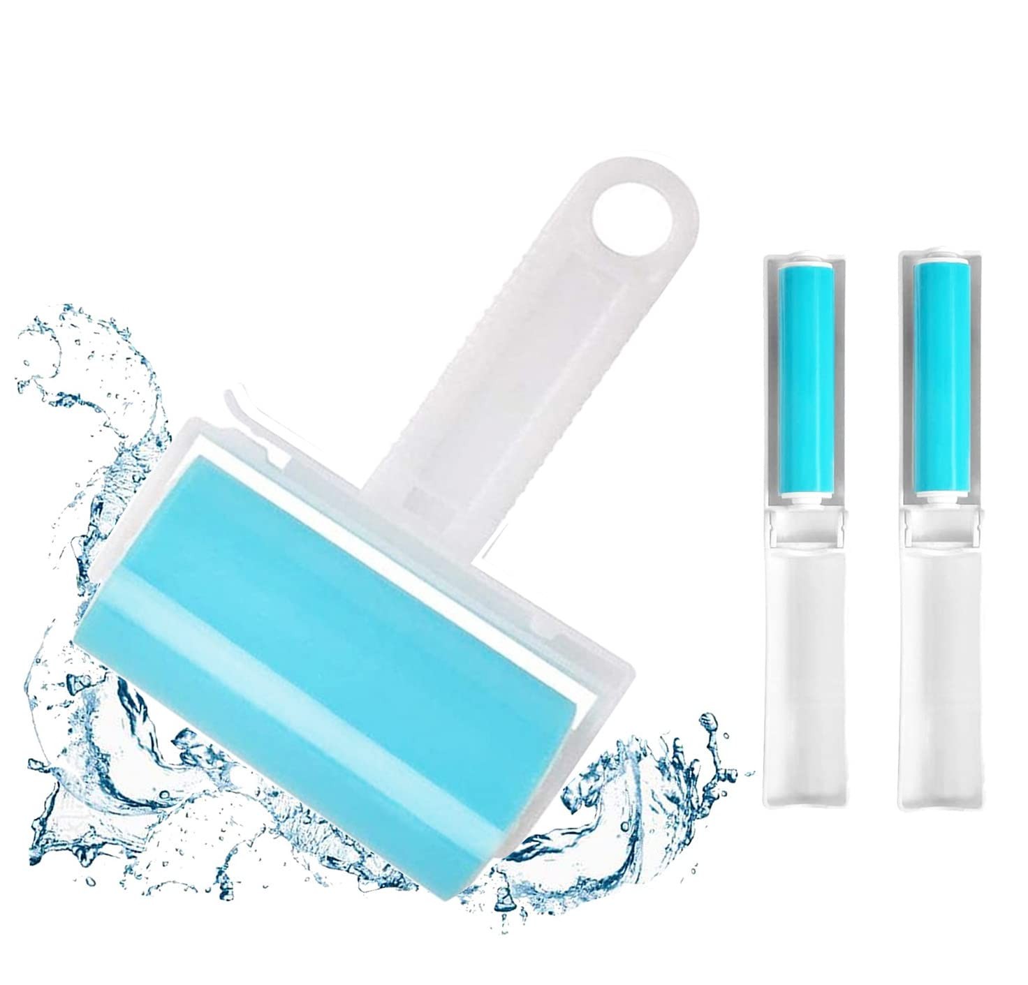 Sticky Lint Roller 3 Pack, Reusable Washable Pet Hair 1M-2S, Blue gallery