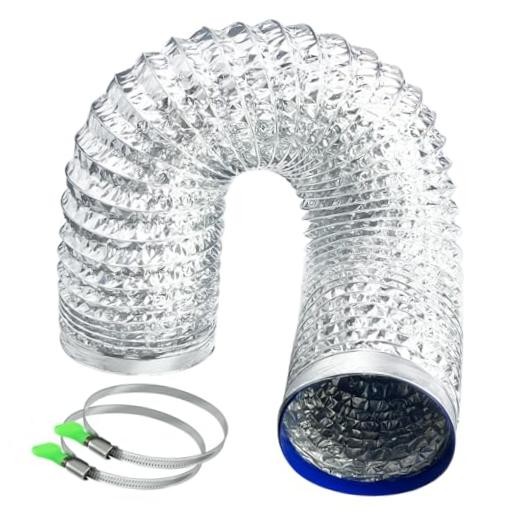 Dryer Vent Hose 4 Inch - Flexible Fire-Resistant Aluminum Duct with 3 ft gallery