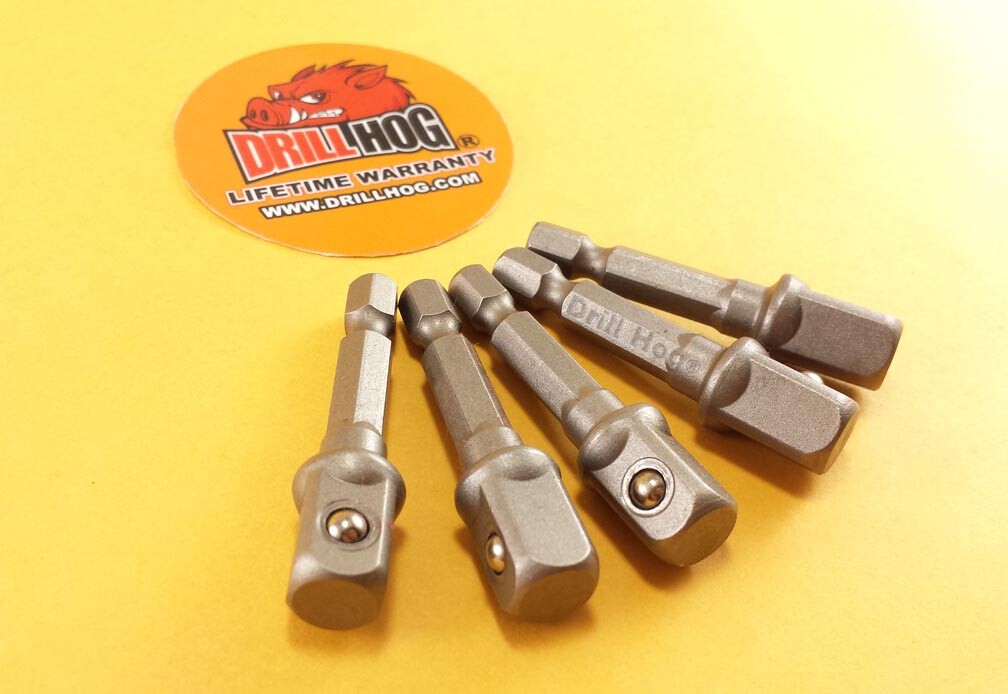 Drill Hog® 3/8" Socket Adapter Hex Shank 3/8 Impact Driver Bit Lifetime Warranty gallery