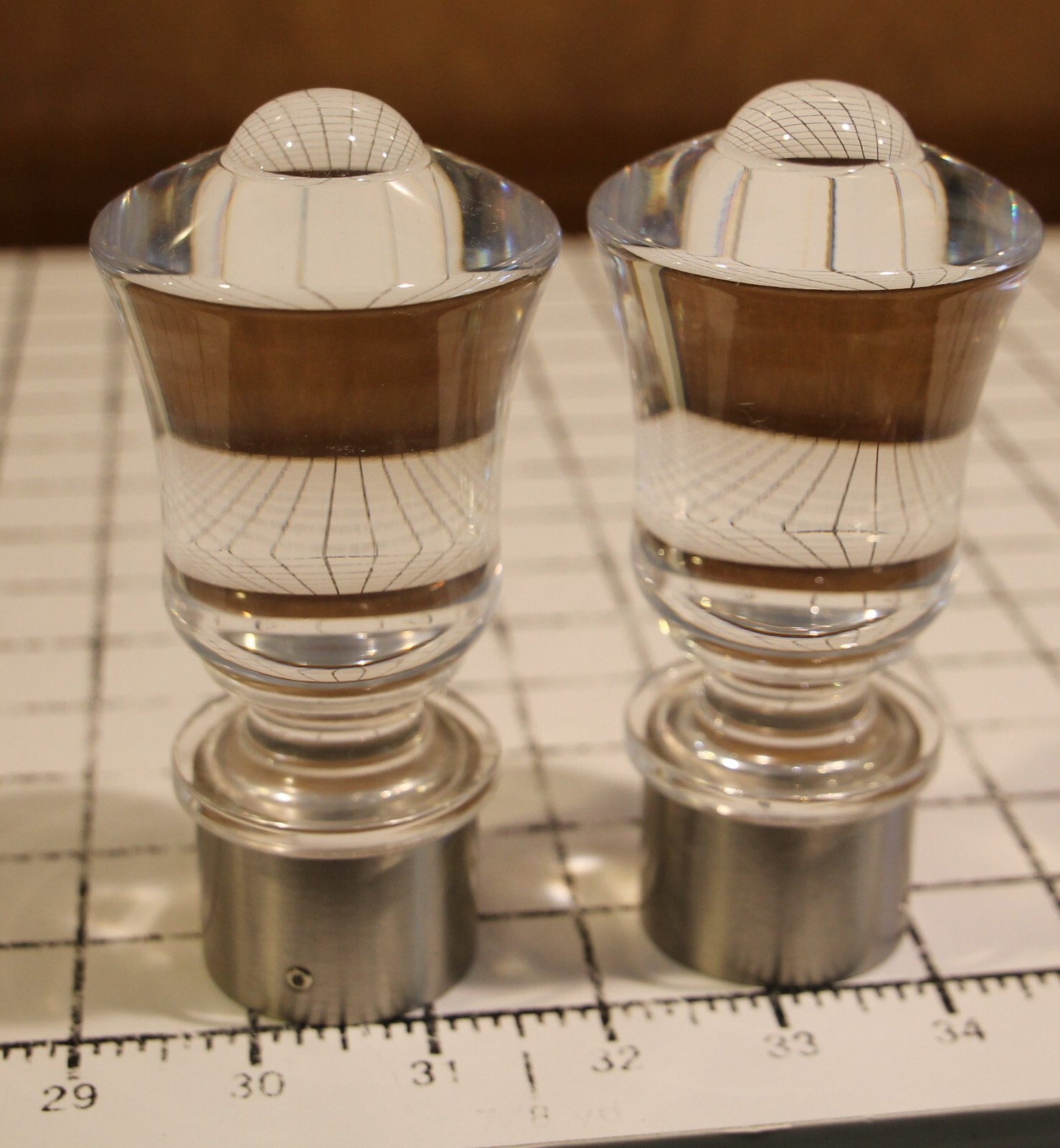 Houles Drapery Rod Finial Clear Acrylic & Chrome Finish for 1.5" rod gallery