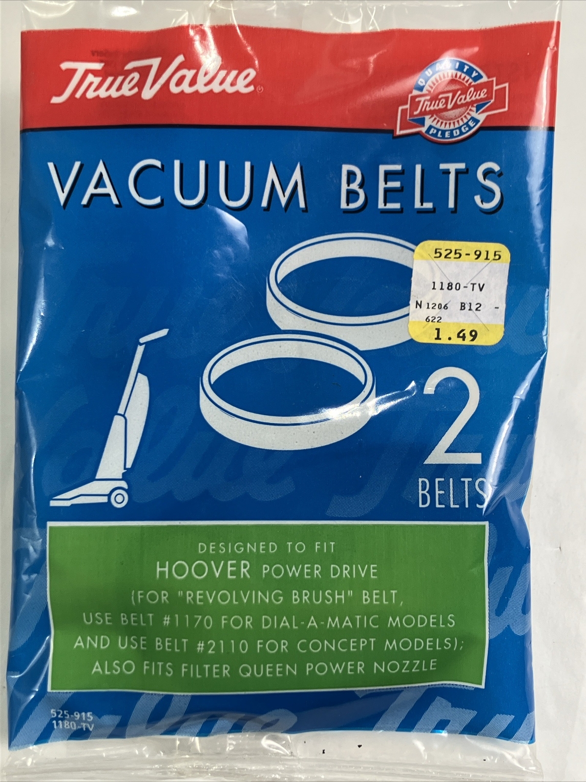 Hoover Power Drive Vacuum Belt True Value 525-915 1180-TV 2 packs is 4 belts gallery