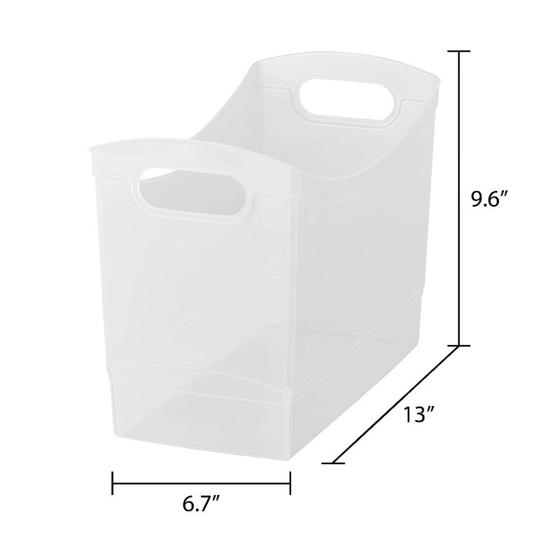 Plastic Storage Bin 12 Quart Narrow Rectangle Container with Carrying Handles gallery