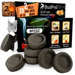 Quick Light Charcoal Tablets 33mm – 40 Tablets (4 Rolls) Fast Lighting Charco…