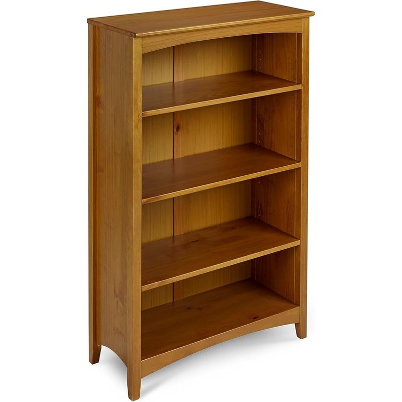 4 Shelf Bookcase Solid Wood Adjustable Shelving Closed Back Display Bookshelf gallery