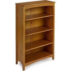 4 Shelf Bookcase Solid Wood Adjustable Shelving Closed Back Display Bookshelf