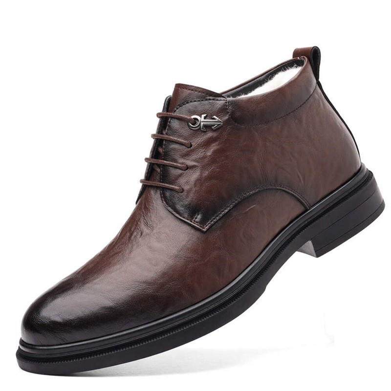 Fleece-lined Extra-thick Insulated High-top Cotton Leather Shoes gallery