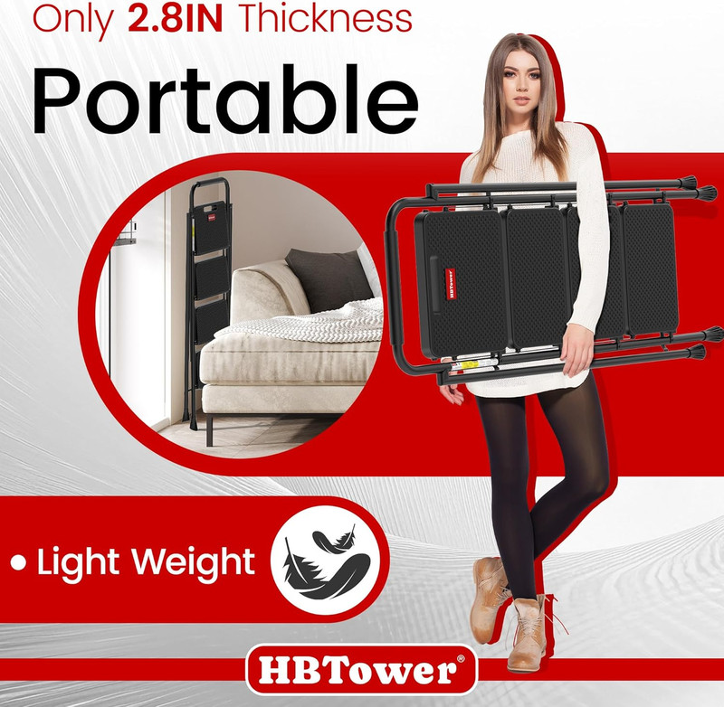 Step Ladder, Step Stool Foldable for Adults with Wide Anti-Slip Pedal, Lightweig gallery
