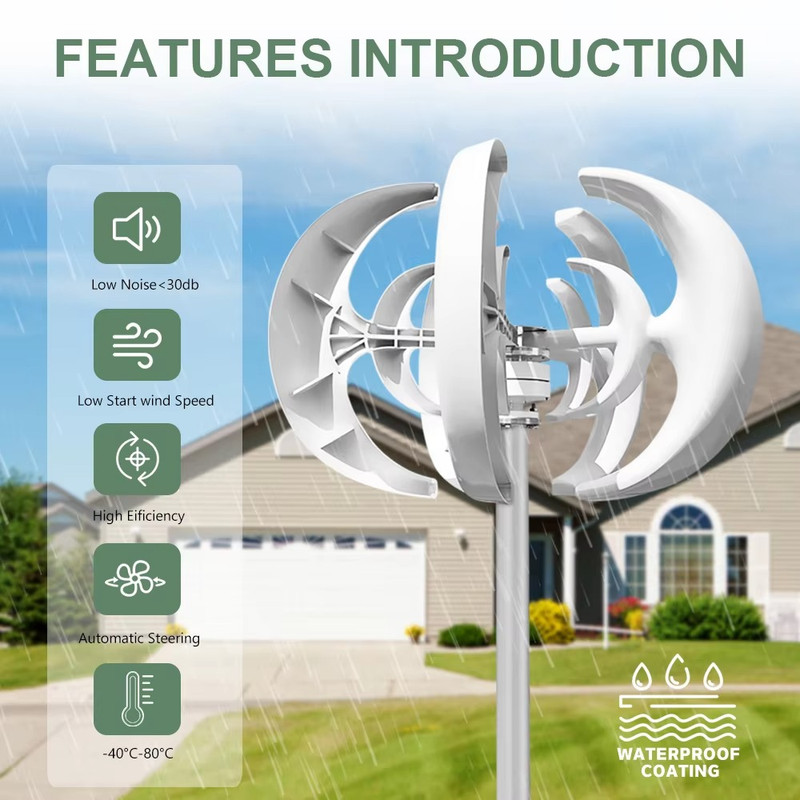 5000W Vertical Wind Turbine Small Windmill Free Energy 12V 24V 48V 220V Farm gallery