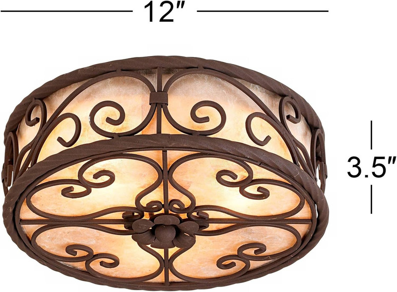 Rustic Dark Walnut Flush Mount Ceiling Light for Farmhouse Style Decor gallery
