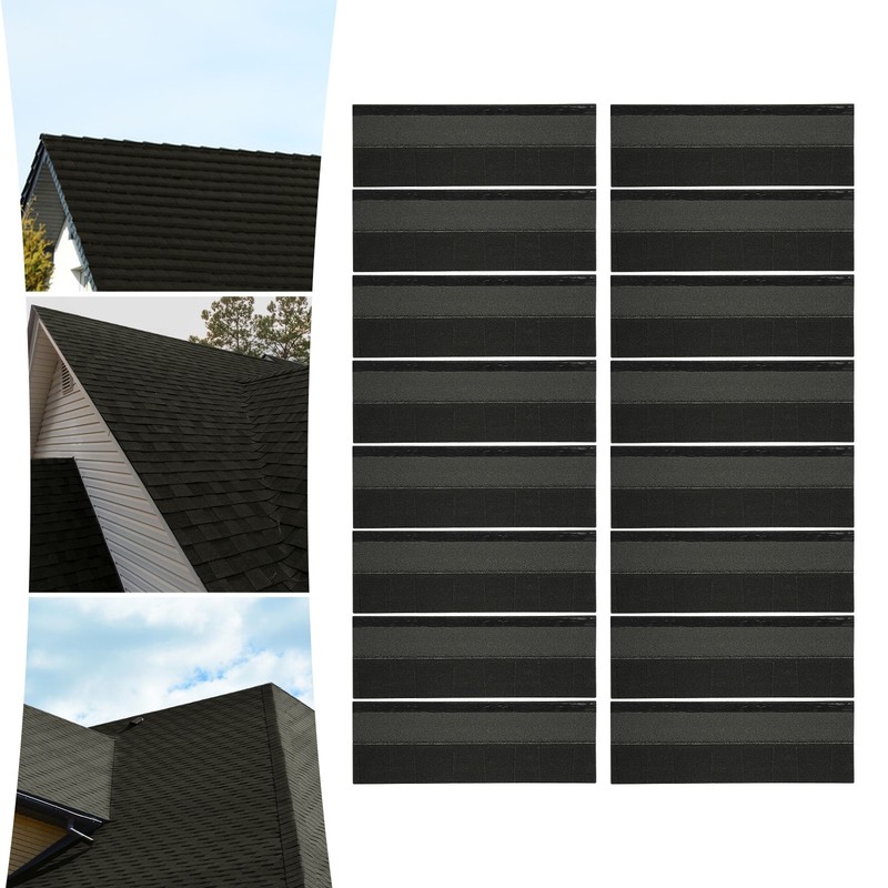 16pcs Roofing Shingles Asphalt Shingles Roof Tile Sheds 40x13 in Carbon Black gallery