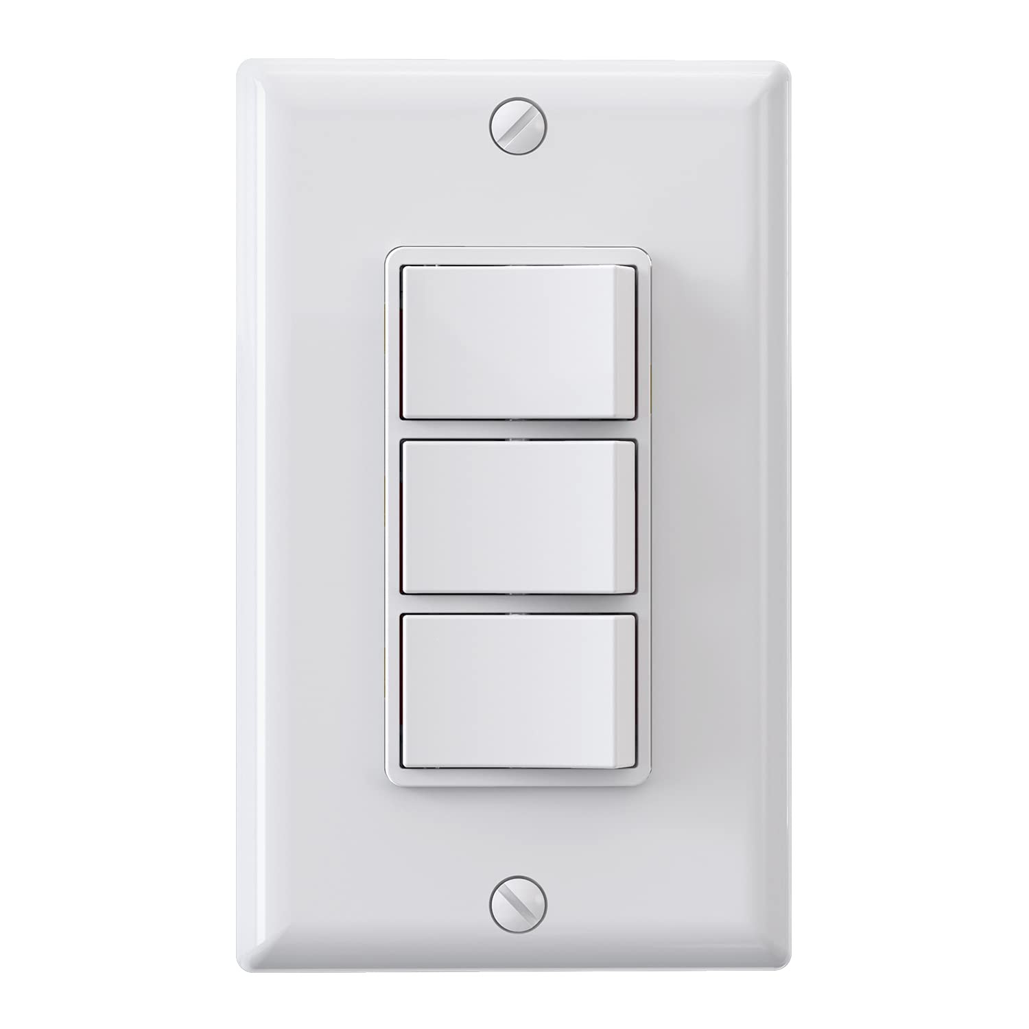 Decorator Triple Rocker Light Switch, Three Single Pole Electrical Paddle Switch gallery
