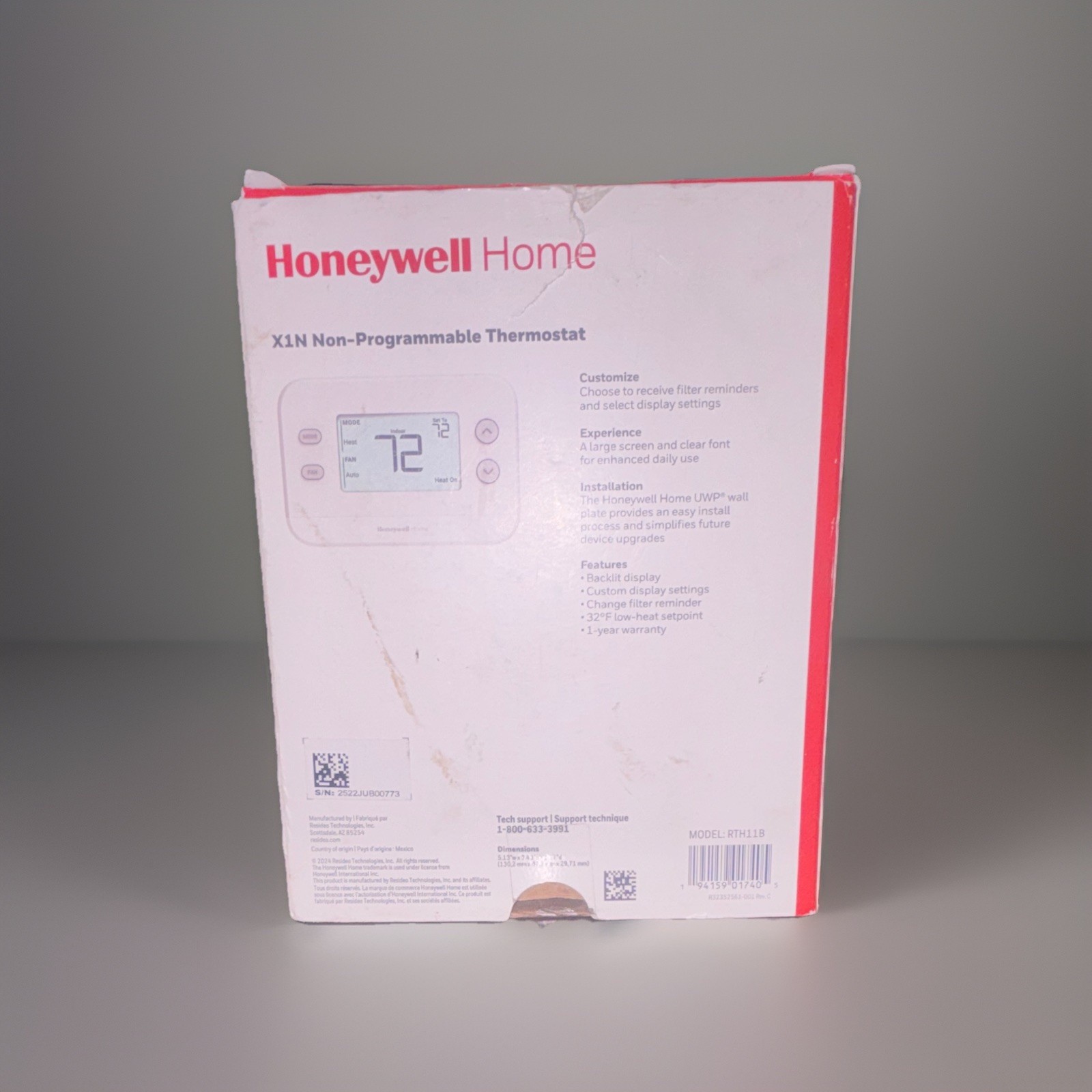 Honeywell Home RTH11B Non-Programmable Thermostat 1H/1C Digital White 24V gallery