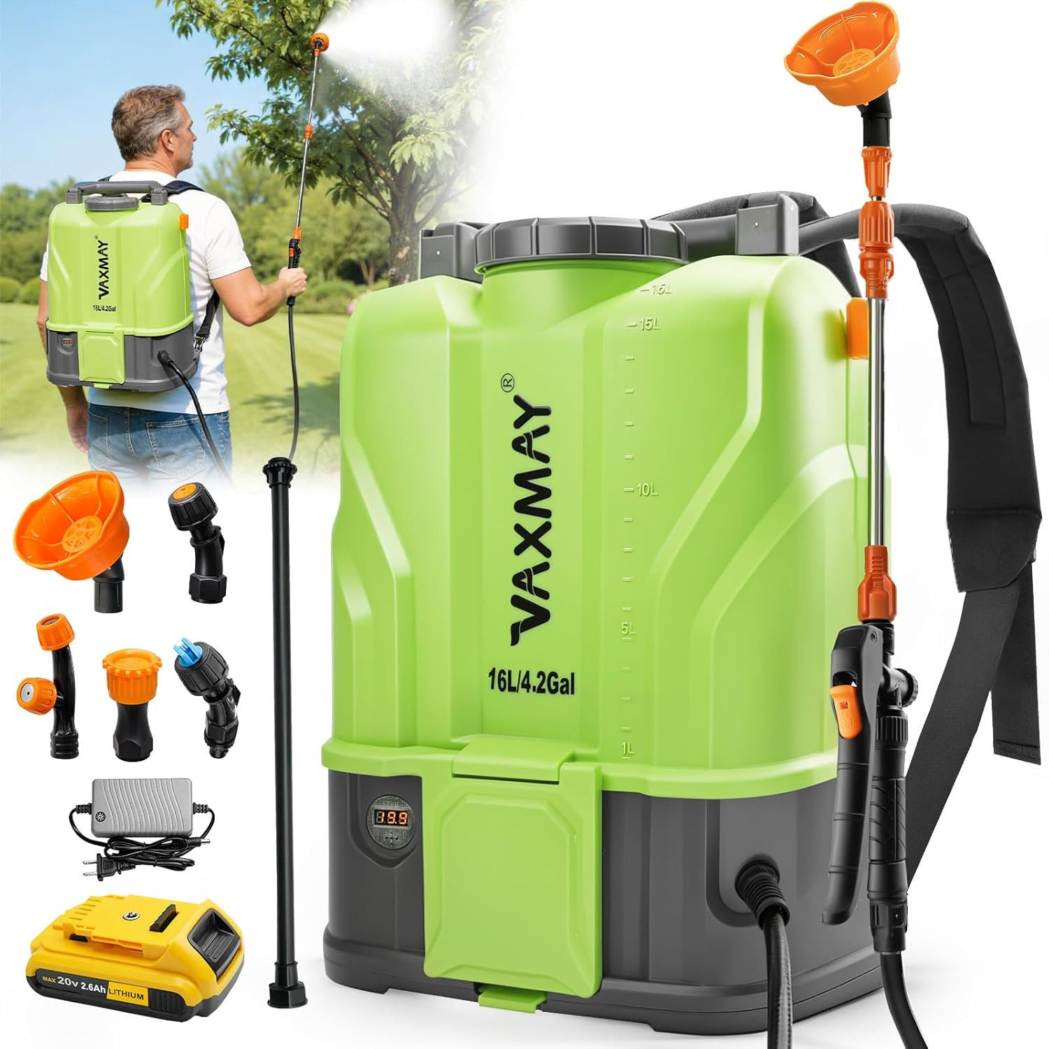 Battery Powered Backpack Sprayer 4.2 Gallon, 120 PSI Electric Garden Sprayer Com gallery