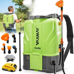 Battery Powered Backpack Sprayer 4.2 Gallon, 120 PSI Electric Garden Sprayer Com
