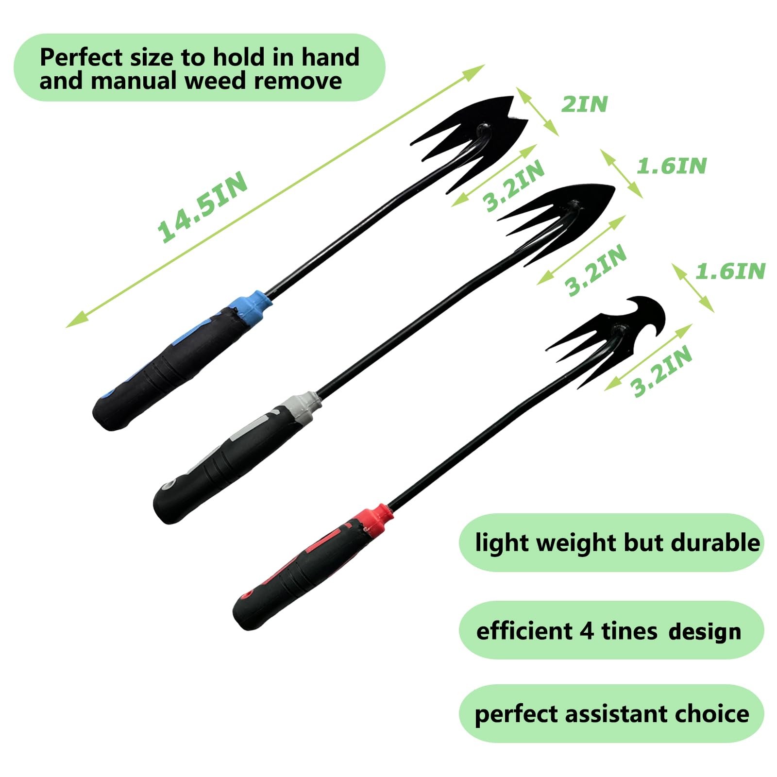 3-Piece Portable Weed Puller Tool Set for Gardening and Vegetable Care gallery